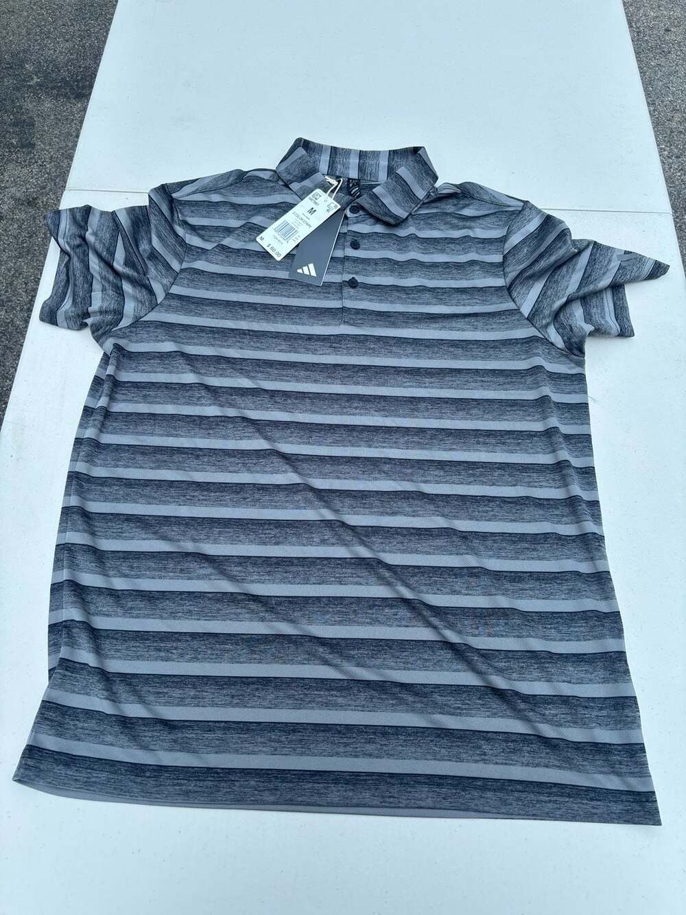 Adidas Men's Two Color Stripe Golf Polo Shirt New with Tags $60 Medium